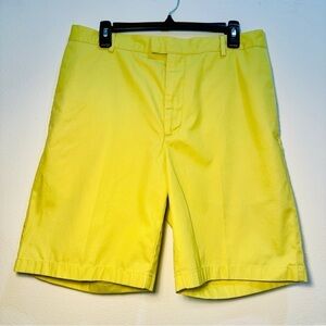 Greg Norman Collection - Shorts 100% Cotton - Lime/Yellow - Size:34